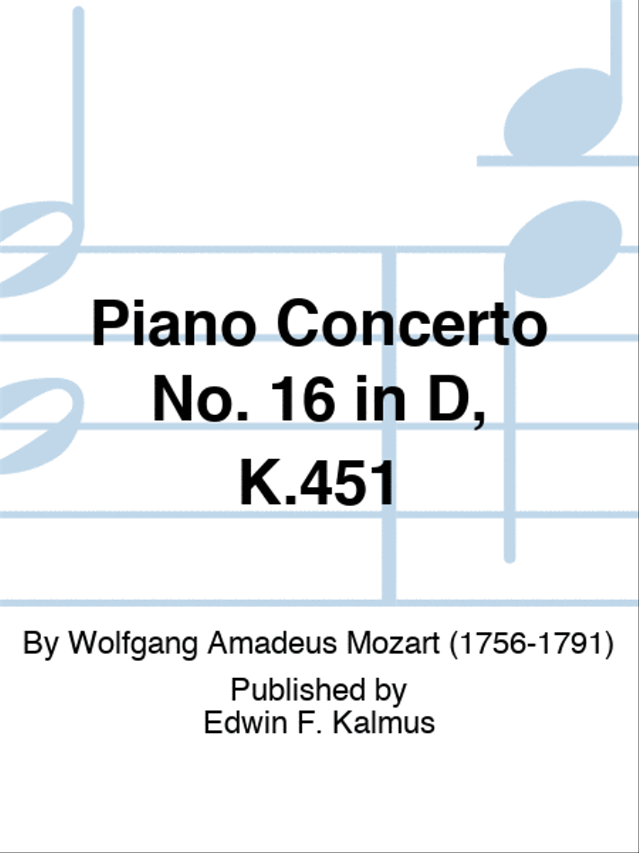 Piano Concerto No. 16 in D, K.451 Orchestra scores gallery preview page 1