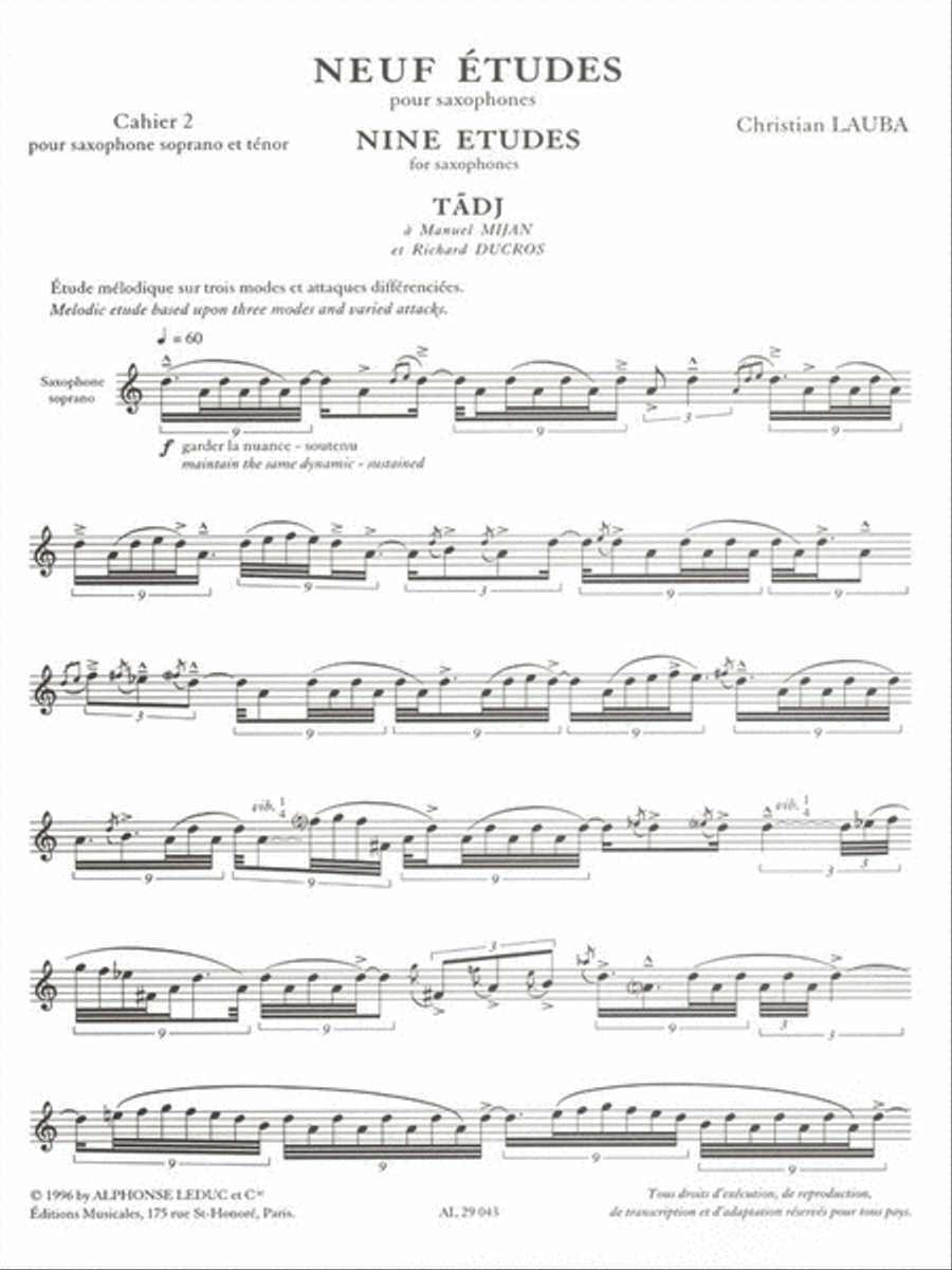 Nine Studies For Saxophones (volume 2) Saxophone Solo scores gallery preview page 2
