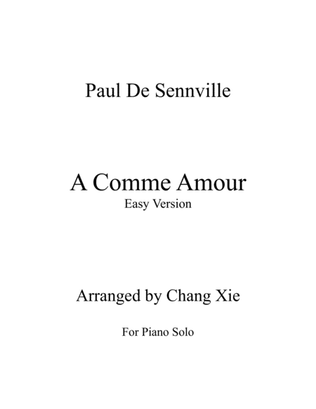 Book cover for A Comme Amour --- Piano Solo Easy Version