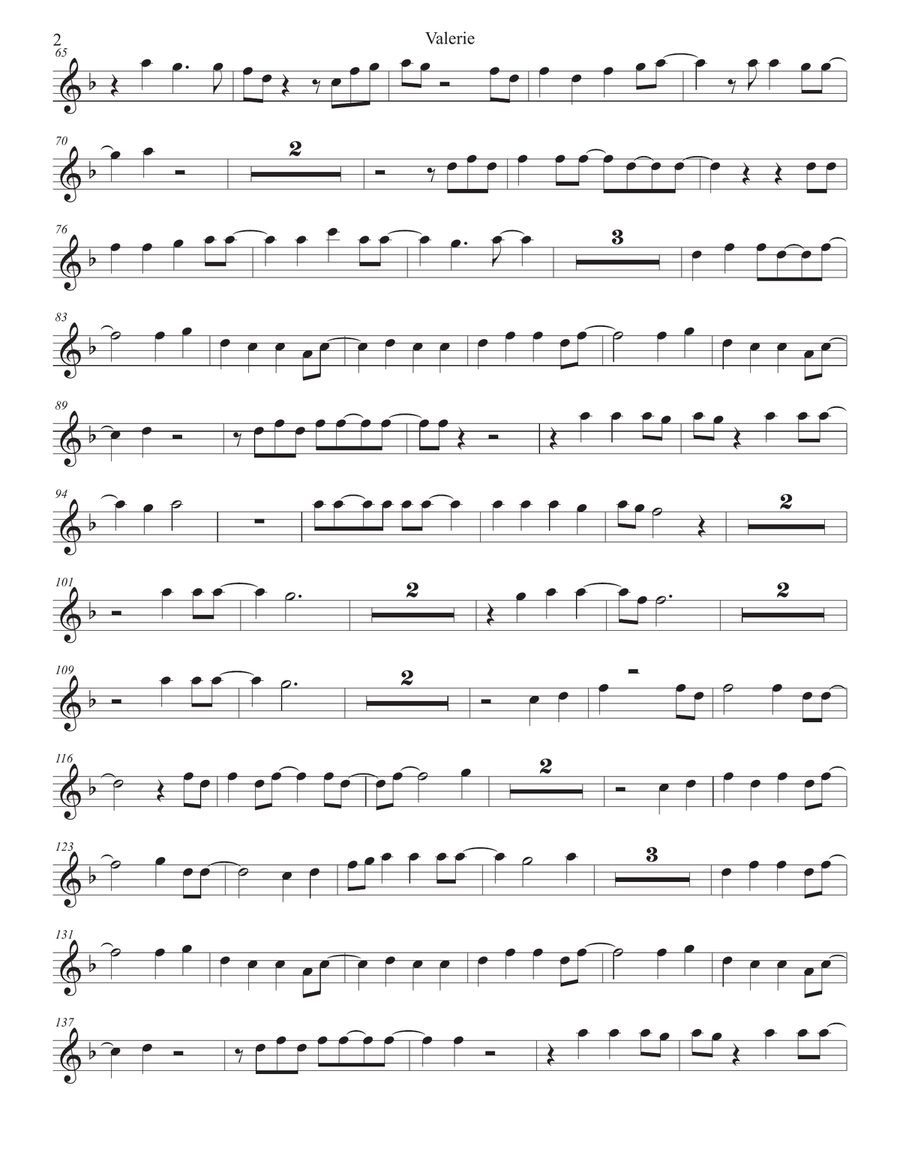 Valerie Tenor Saxophone scores gallery preview page 2