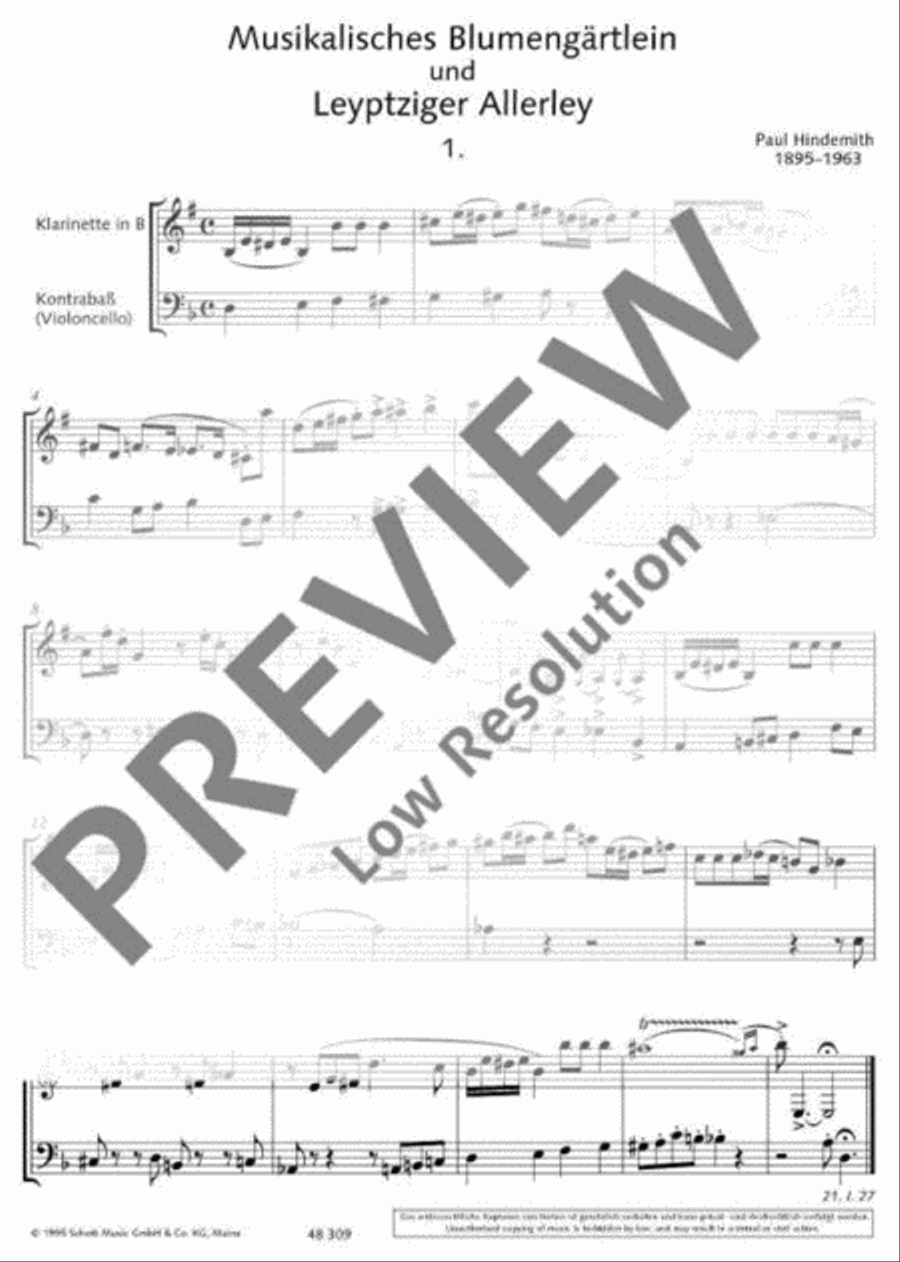 Musikalisches Blumengärtlein und Leyptziger Allerley Clarinet scores gallery preview page 9
