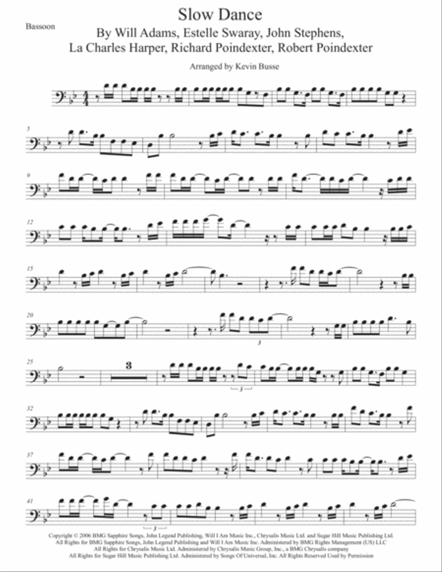 Slow Dance Bassoon Solo scores gallery preview page 1