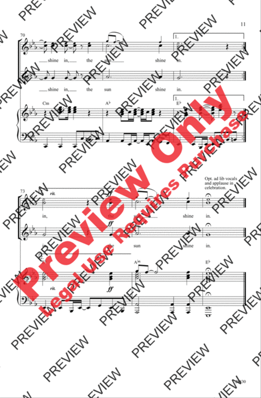 Aquarius / Let the Sunshine In 2-Part scores gallery preview page 10