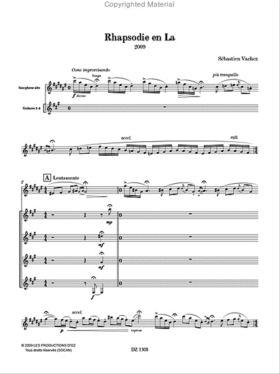 Rhapsodie en La Saxophone scores gallery preview page 2
