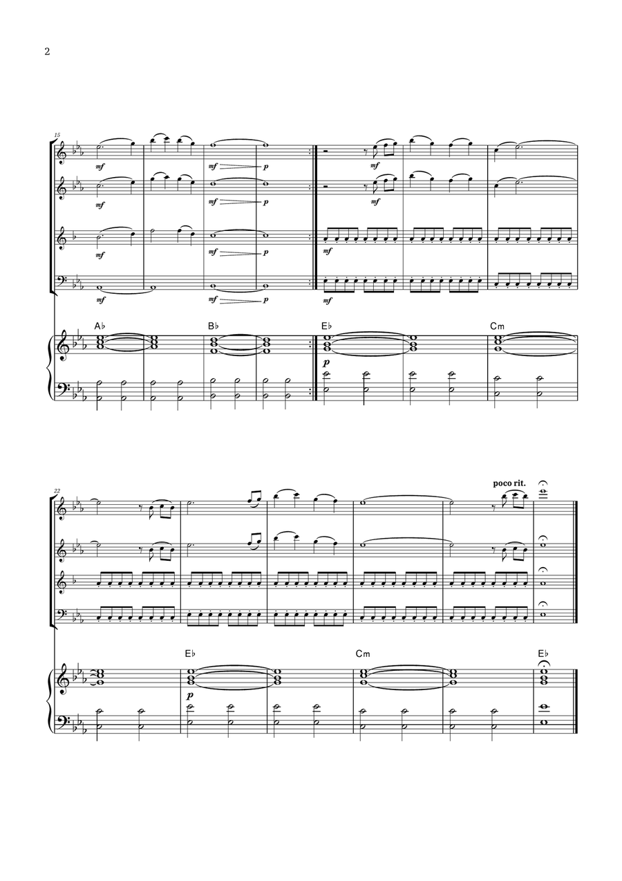 Bridgerton Main Title Woodwind Quartet scores gallery preview page 2