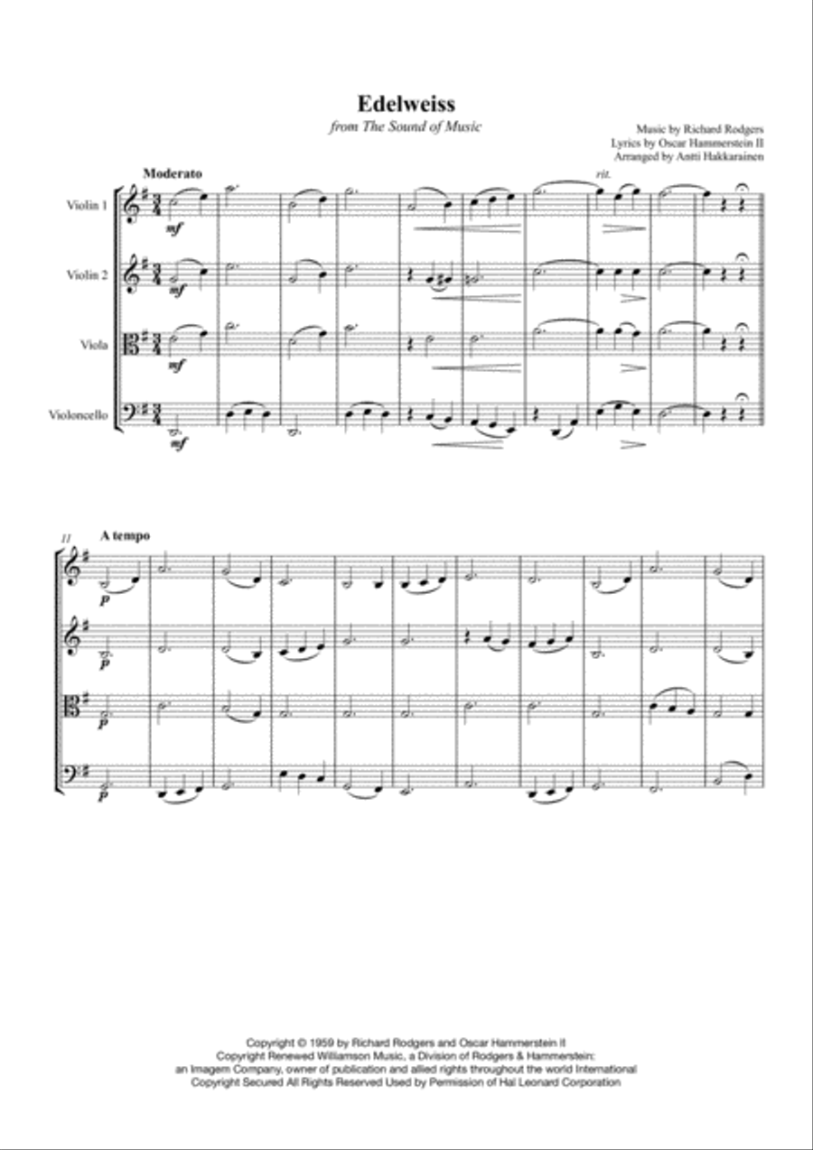 Edelweiss Edelweiss String Quartet scores gallery preview page 2