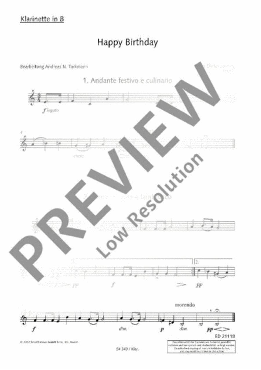 Happy Birthday Woodwind Quintet scores gallery preview page 18