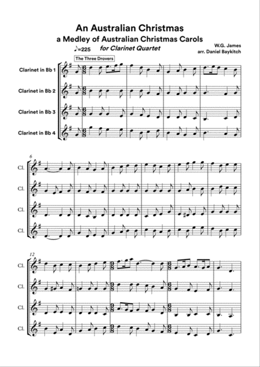 An Australian Christmas Woodwind Quartet scores gallery preview page 1