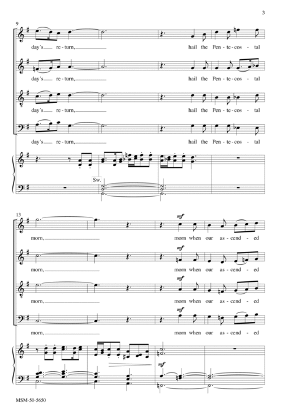 Hail this Joyful Day's Return 4-Part scores gallery preview page 3