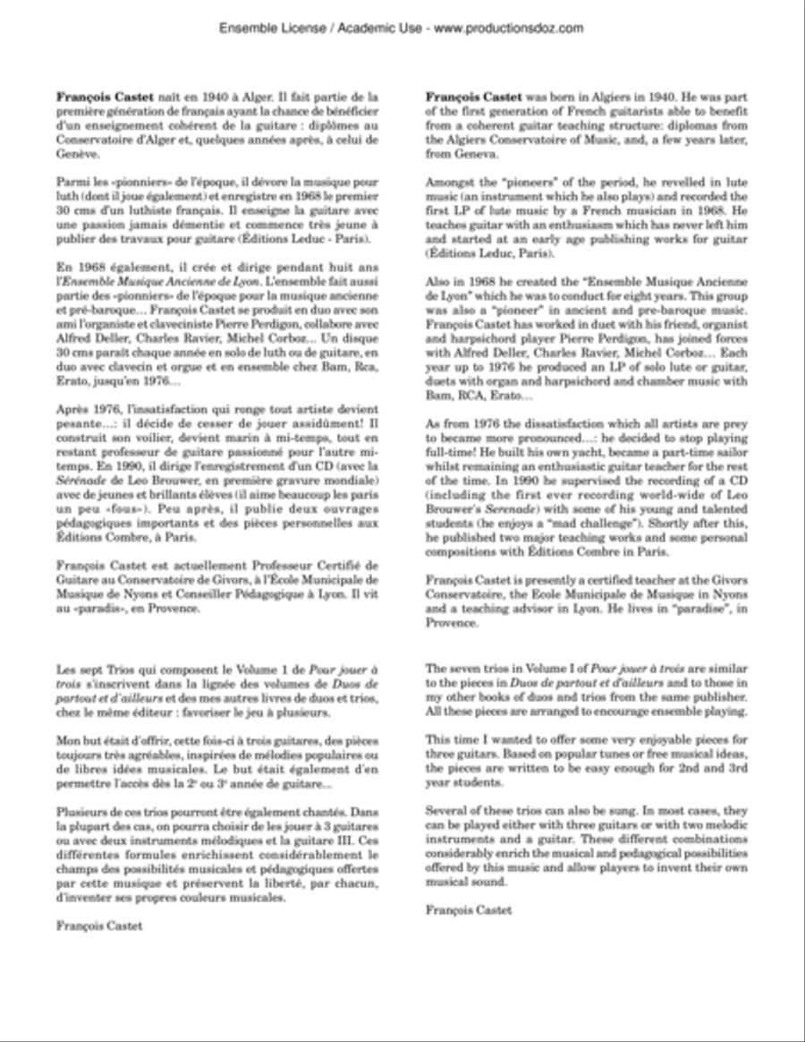 Pour jouer à trois Guitar Ensemble scores gallery preview page 2