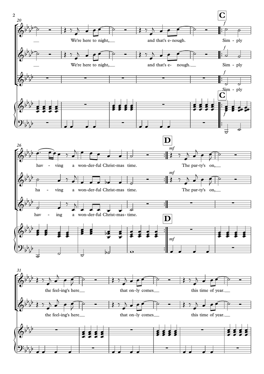 Wonderful Christmastime SSA scores gallery preview page 2