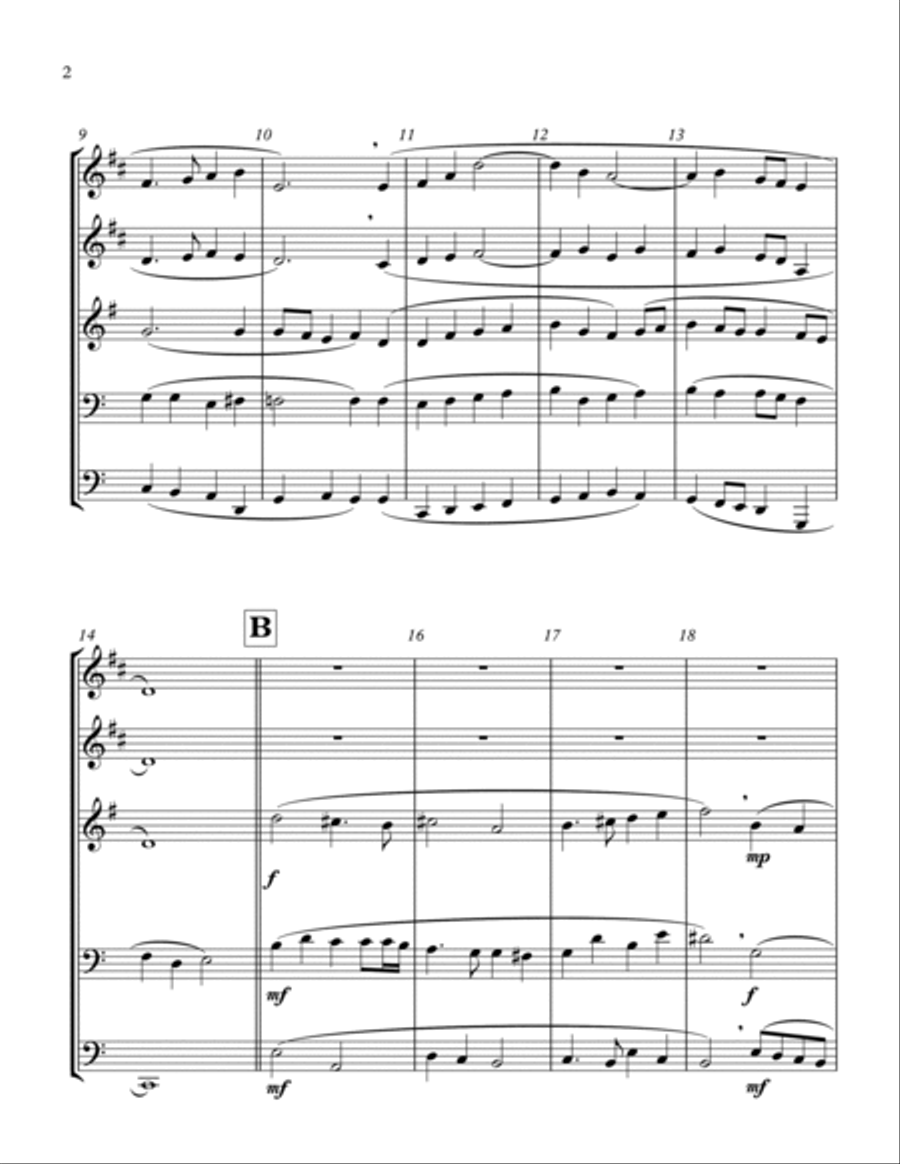 Lift High the Cross for Brass Quintet Brass Quintet scores gallery preview page 2