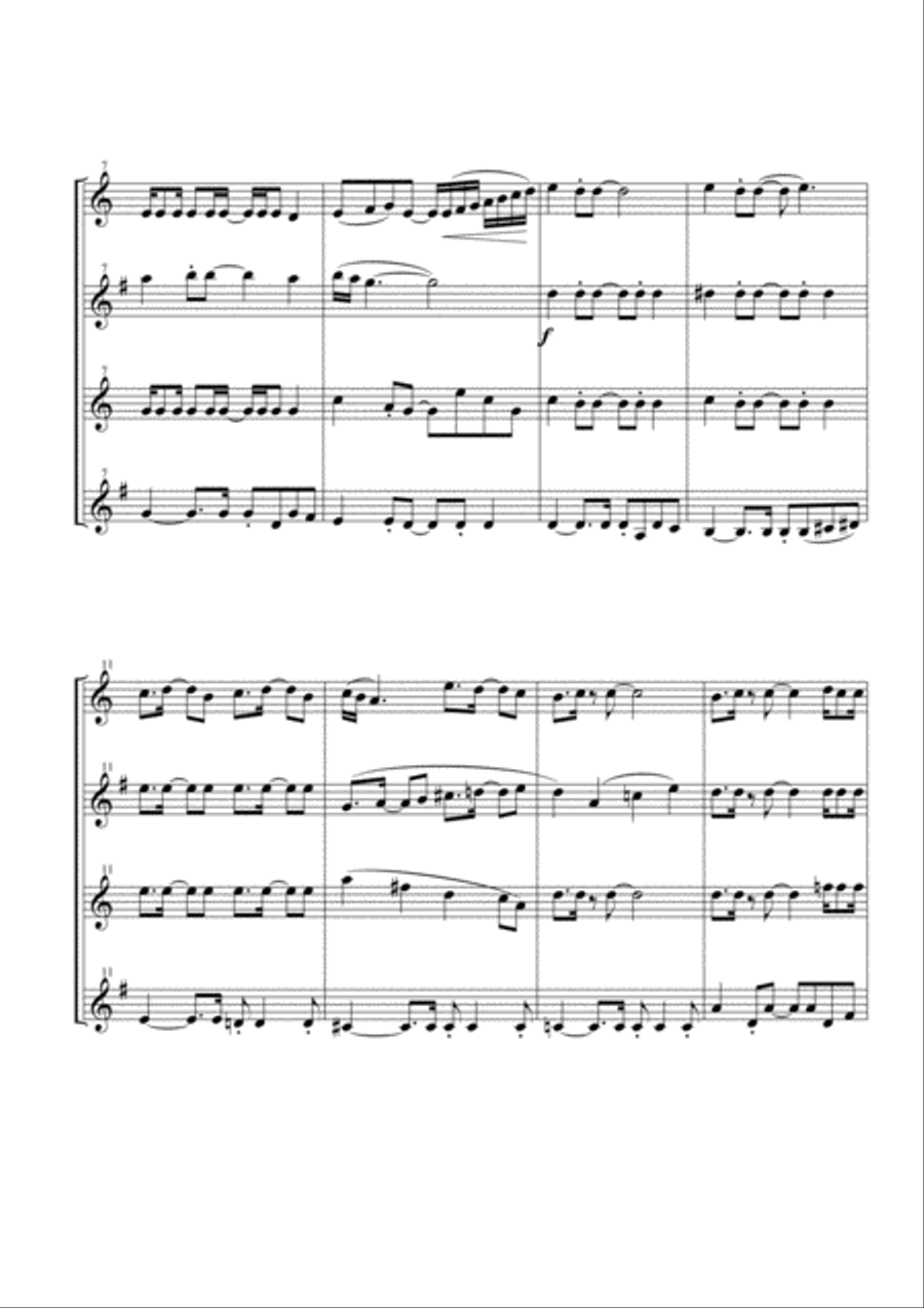 Dancing Queen Woodwind Quartet scores gallery preview page 2