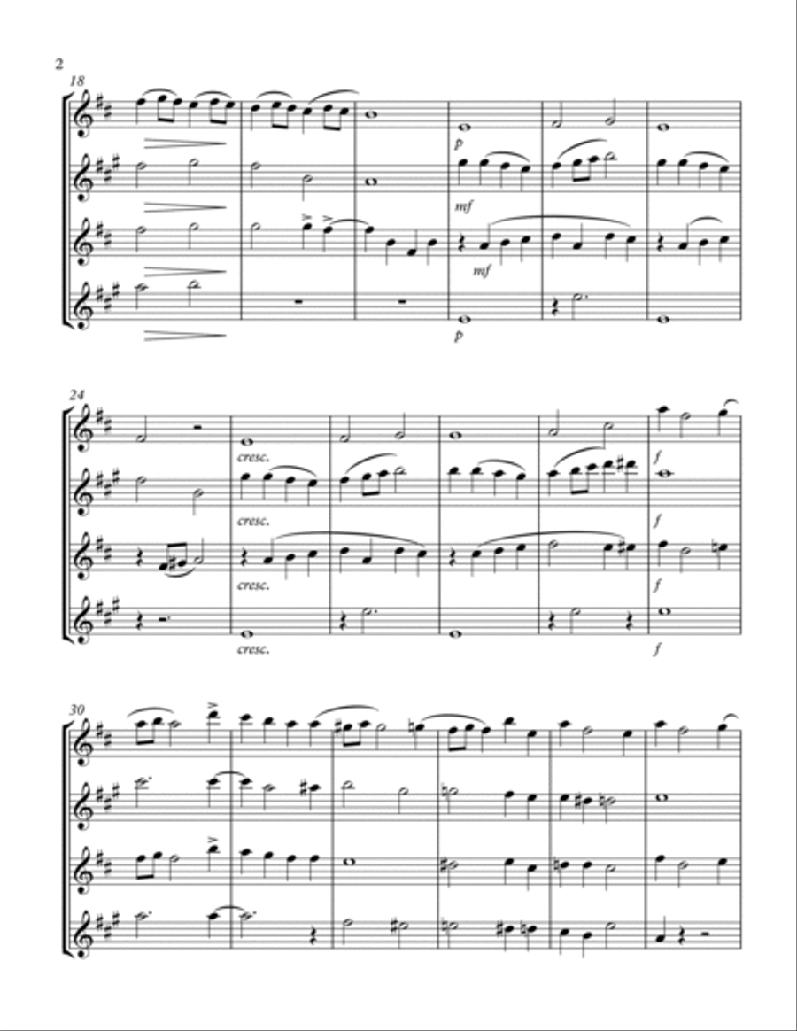 Chanson Triste Saxophone Quartet scores gallery preview page 2