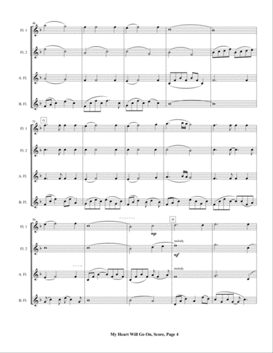 My Heart Will Go On (Love Theme from Titanic) Woodwind Ensemble scores gallery preview page 6