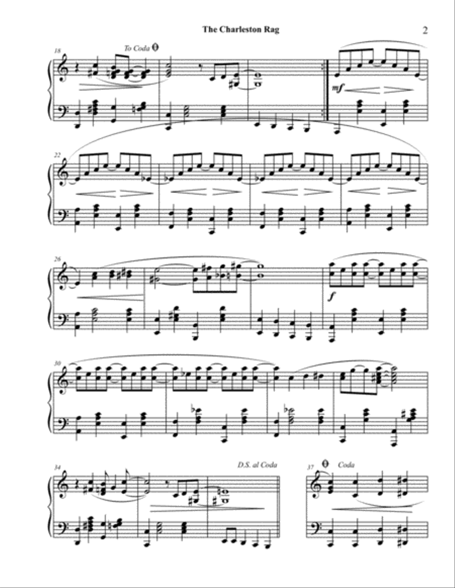 The Charleston Rag, piano solo Piano Solo scores gallery preview page 3