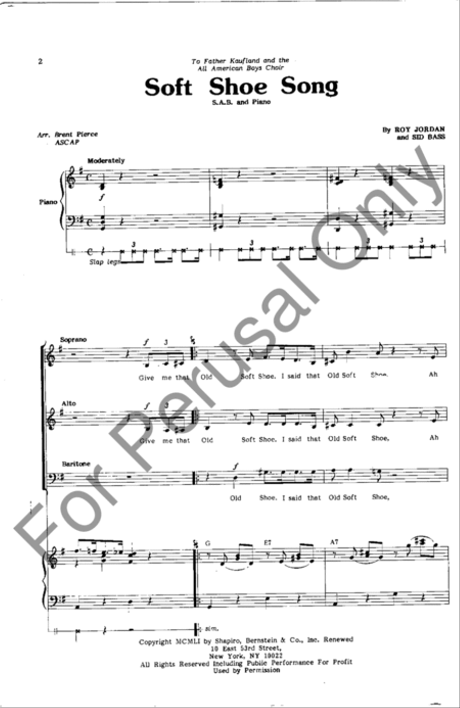 Soft Shoe Song 3-Part scores gallery preview page 2
