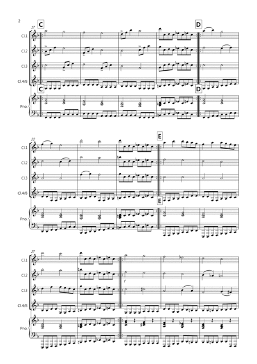 Pachelbel Rocks! for Clarinet Quartet Clarinet Quartet scores gallery preview page 2