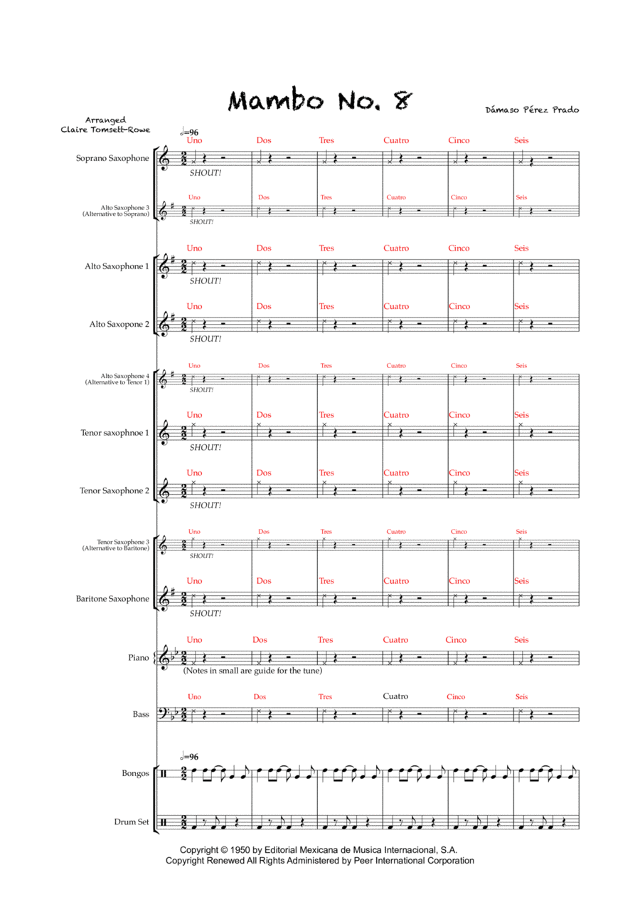 Mambo #8 Woodwind Ensemble scores gallery preview page 1