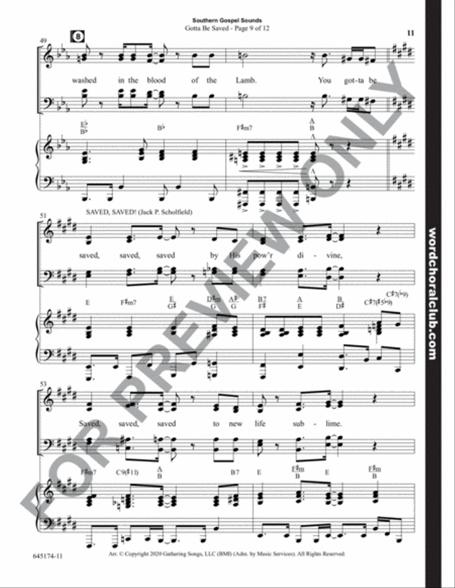 Southern Gospel Sounds - Choral Book 4-Part scores gallery preview page 12