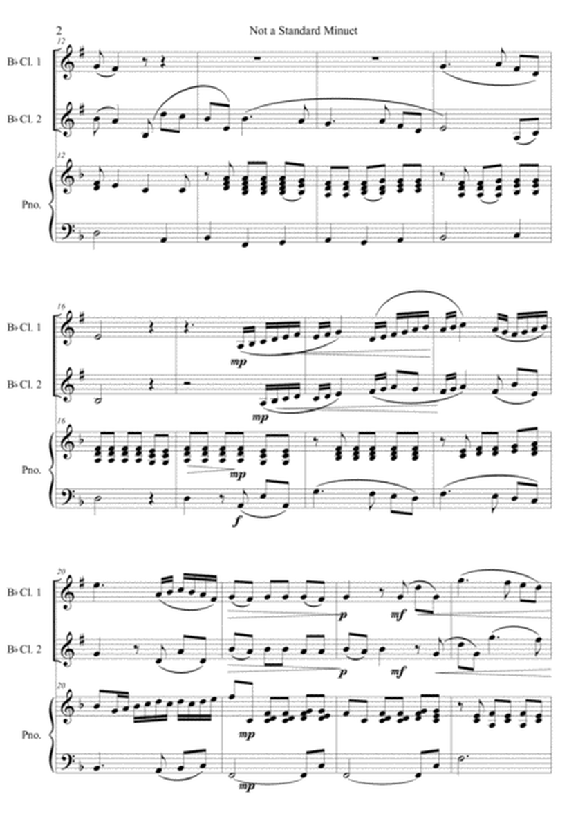 Not a Standard Minuet: for 2 clarinets and piano - score image number null