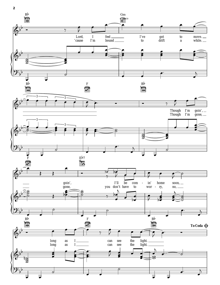 Long As I Can See The Light Piano, Vocal, Guitar scores gallery preview page 2