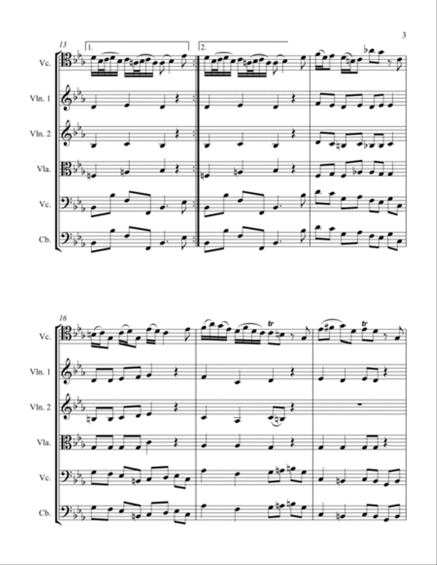 Sonata for Cello RV39 Movement I String Orchestra scores gallery preview page 3