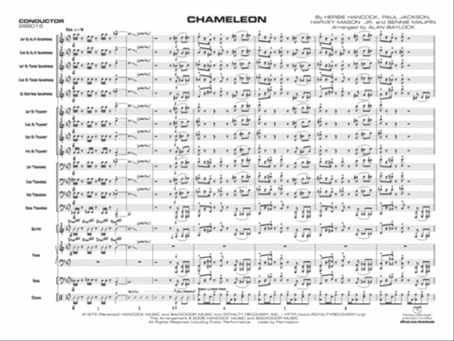 Chameleon (score only) Jazz Ensemble scores gallery preview page 3