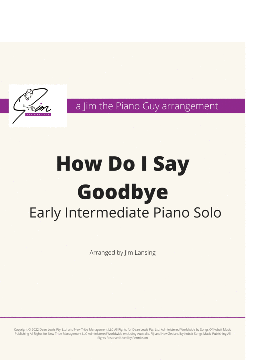 How Do I Say Goodbye Piano Method scores gallery preview page 1