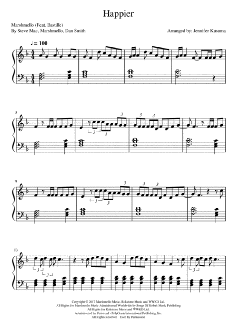 Happier Happier Voice scores gallery preview page 1