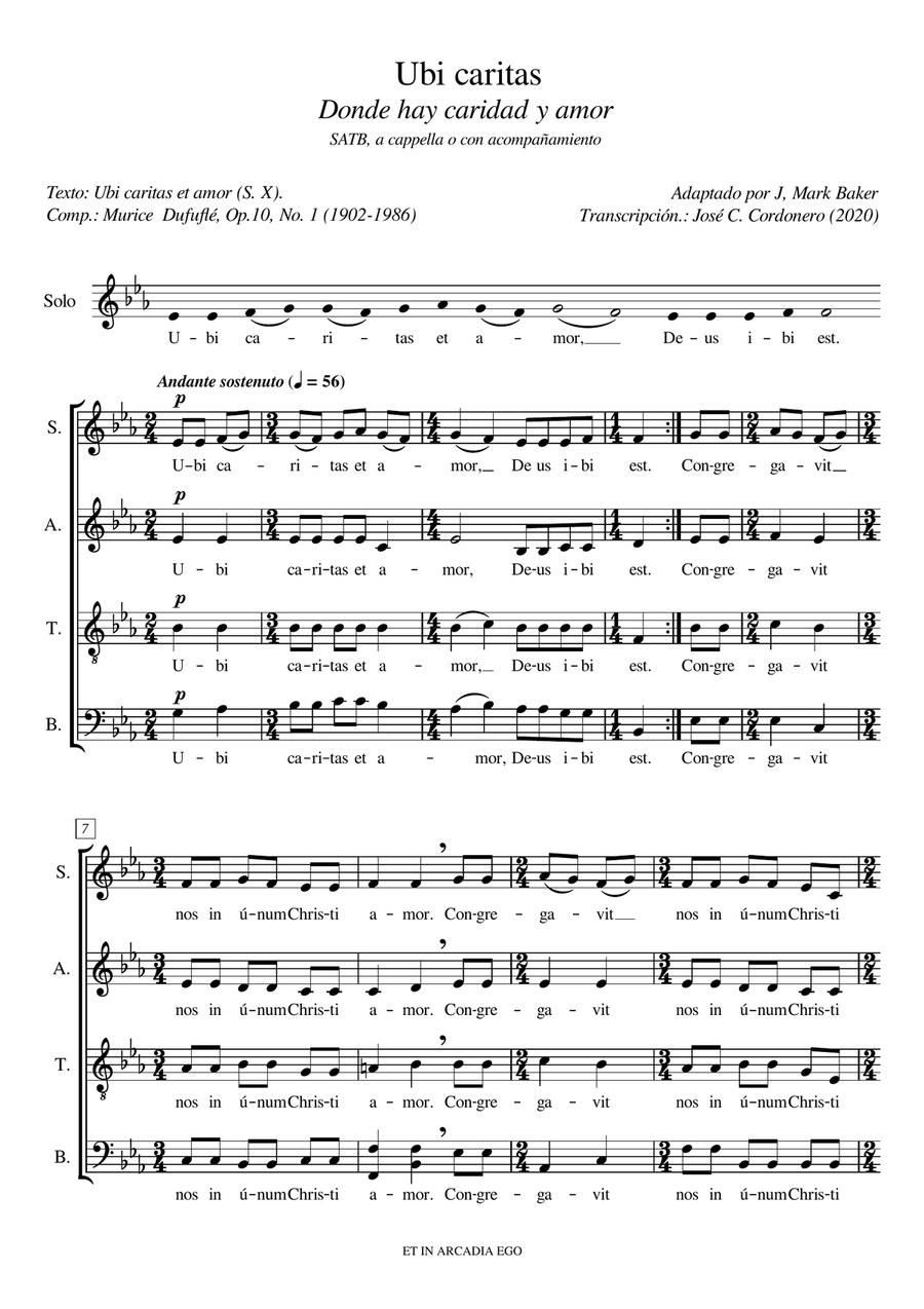 Ubi caritas et amor Divisi scores gallery preview page 1