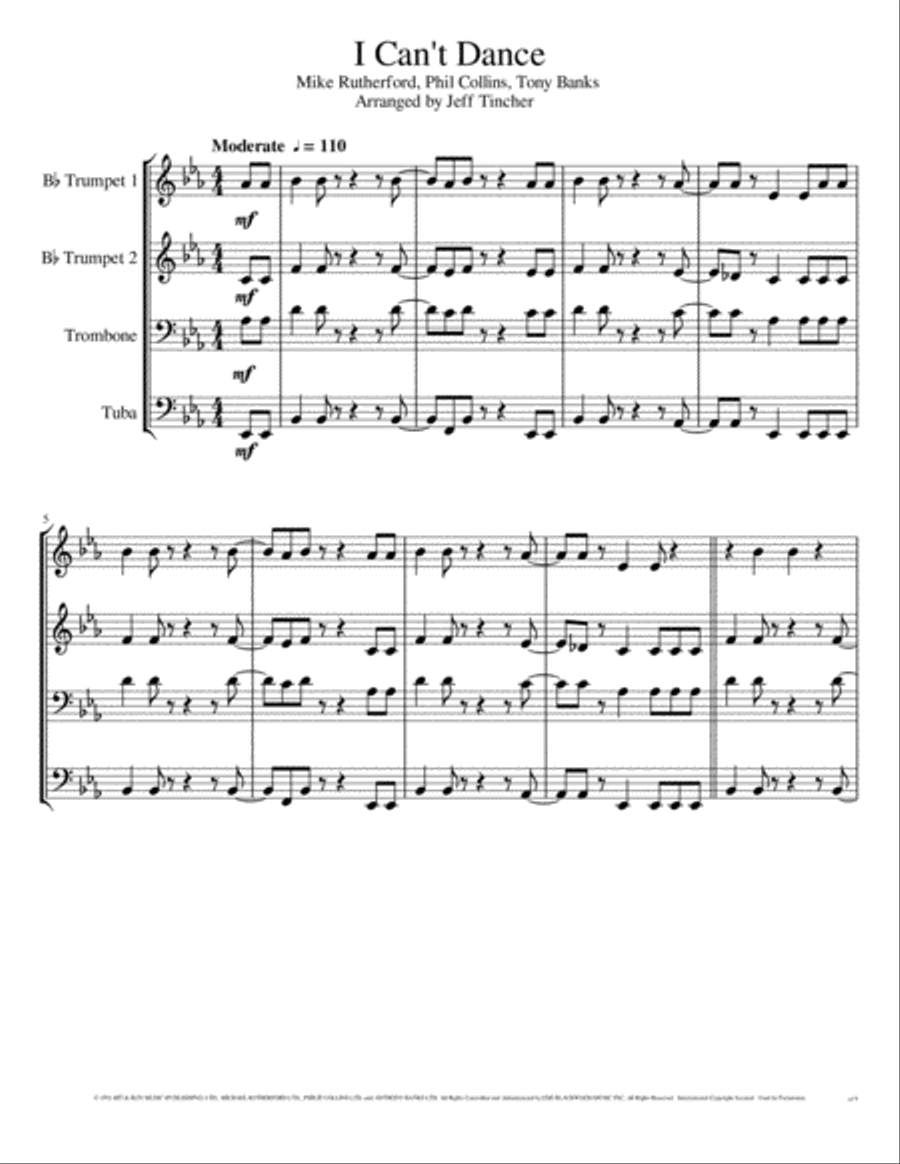 I Can't Dance Brass Ensemble scores gallery preview page 2