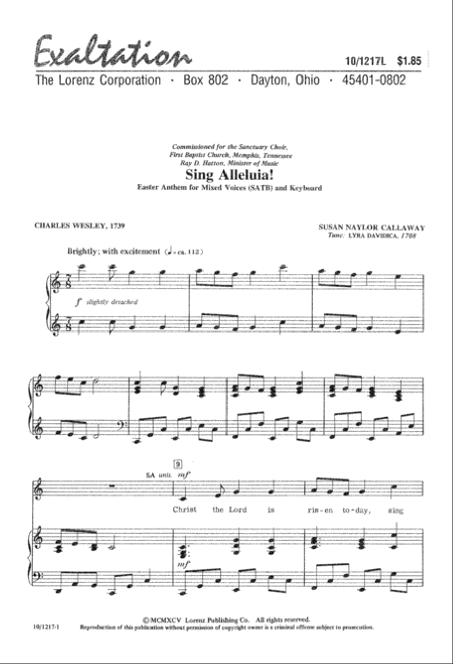 Sing Alleluia Sing Alleluia 4-Part scores gallery preview page 1