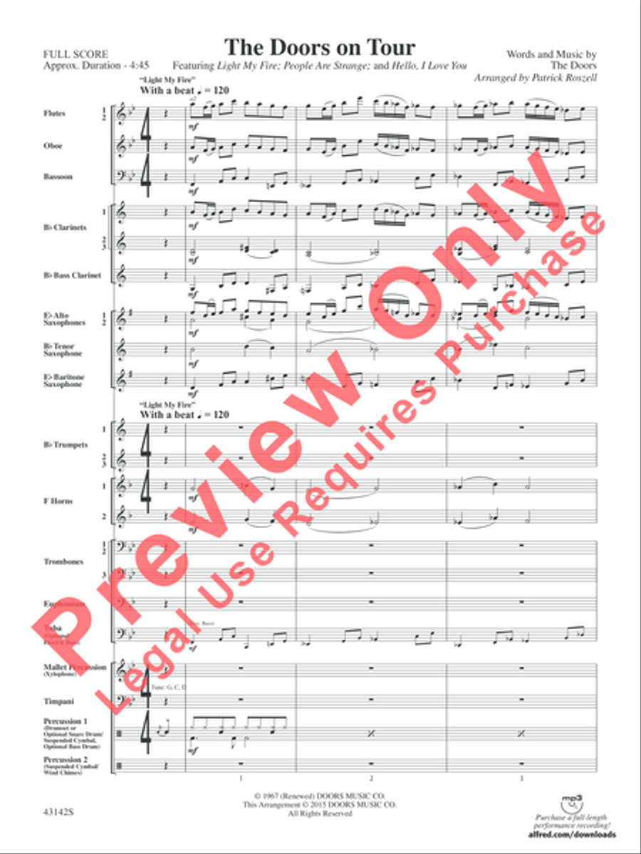 The Doors on Tour Concert Band scores gallery preview page 4
