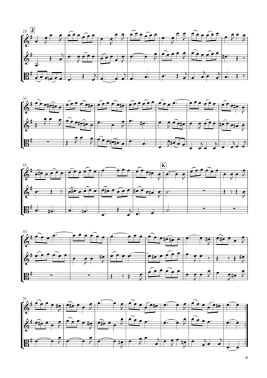 Six Sonatas No.6 for two Violins & Viola Op.7-6 String Duet scores gallery preview page 6