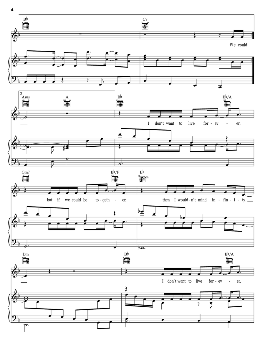 Ghosts Of You Piano, Vocal, Guitar scores gallery preview page 4