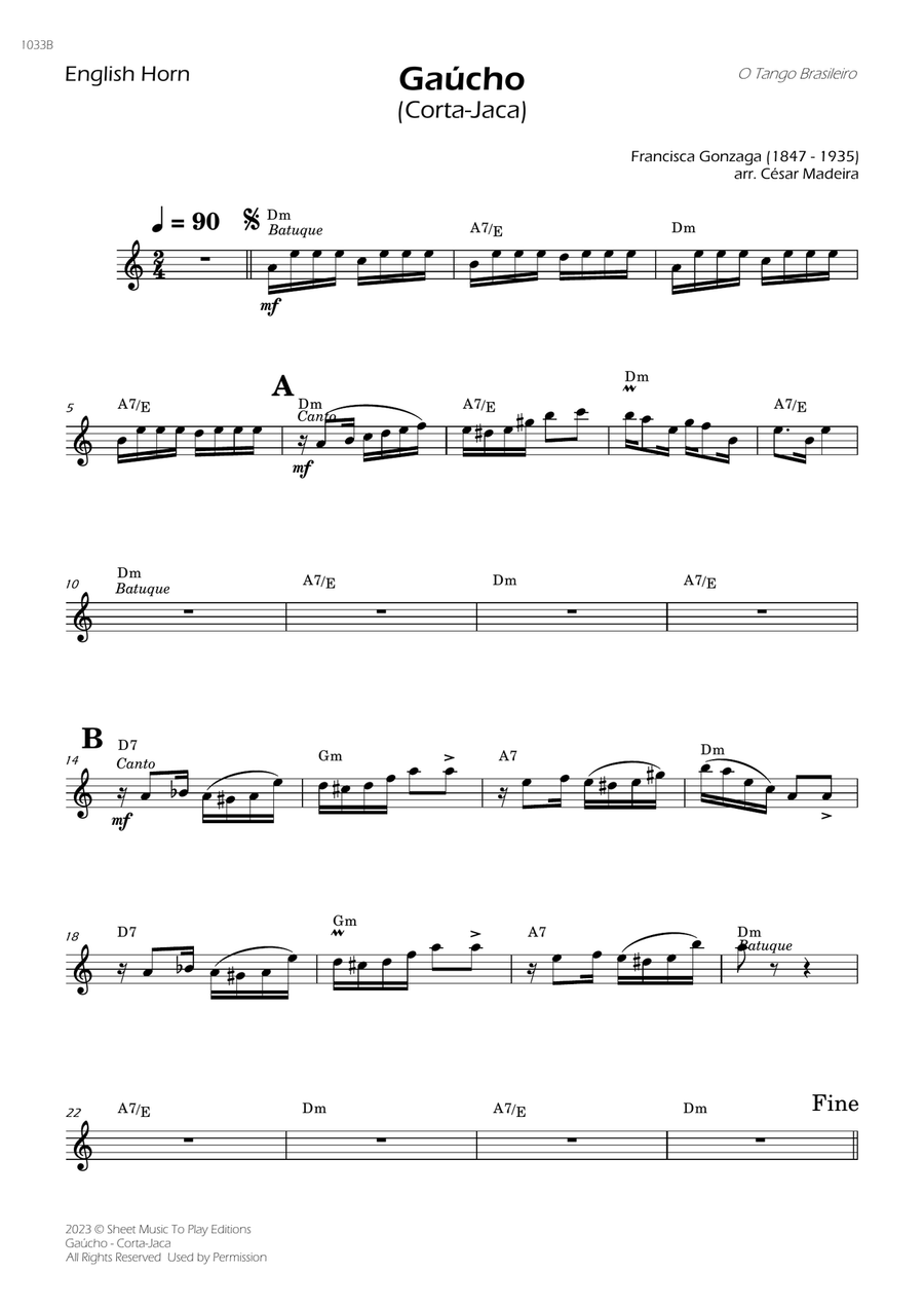 Gaúcho (Corta-Jaca) - English Horn Solo - W/Chords English Horn scores gallery preview page 1