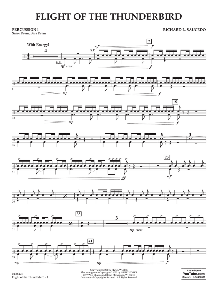 Flight Of The Thunderbird - Percussion 1 Concert Band scores gallery preview page 1