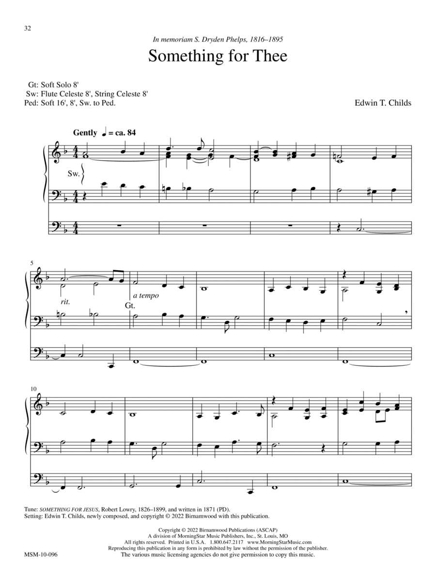 Something for Thee Organ scores gallery preview page 1