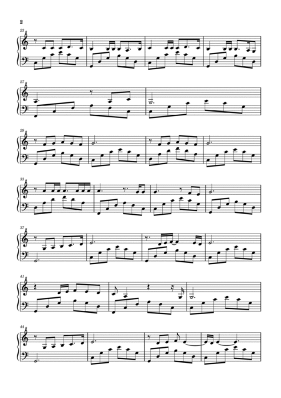 Je Vole Je Vole Easy Piano scores gallery preview page 2