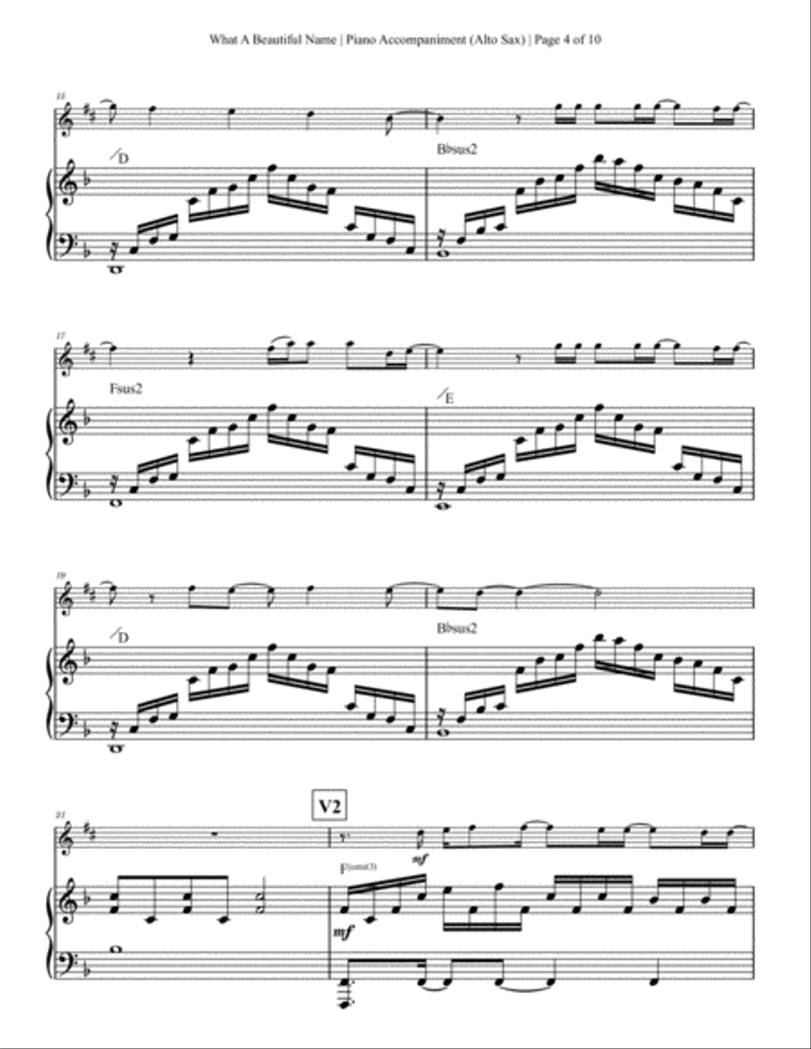 What A Beautiful Name Alto Saxophone scores gallery preview page 4