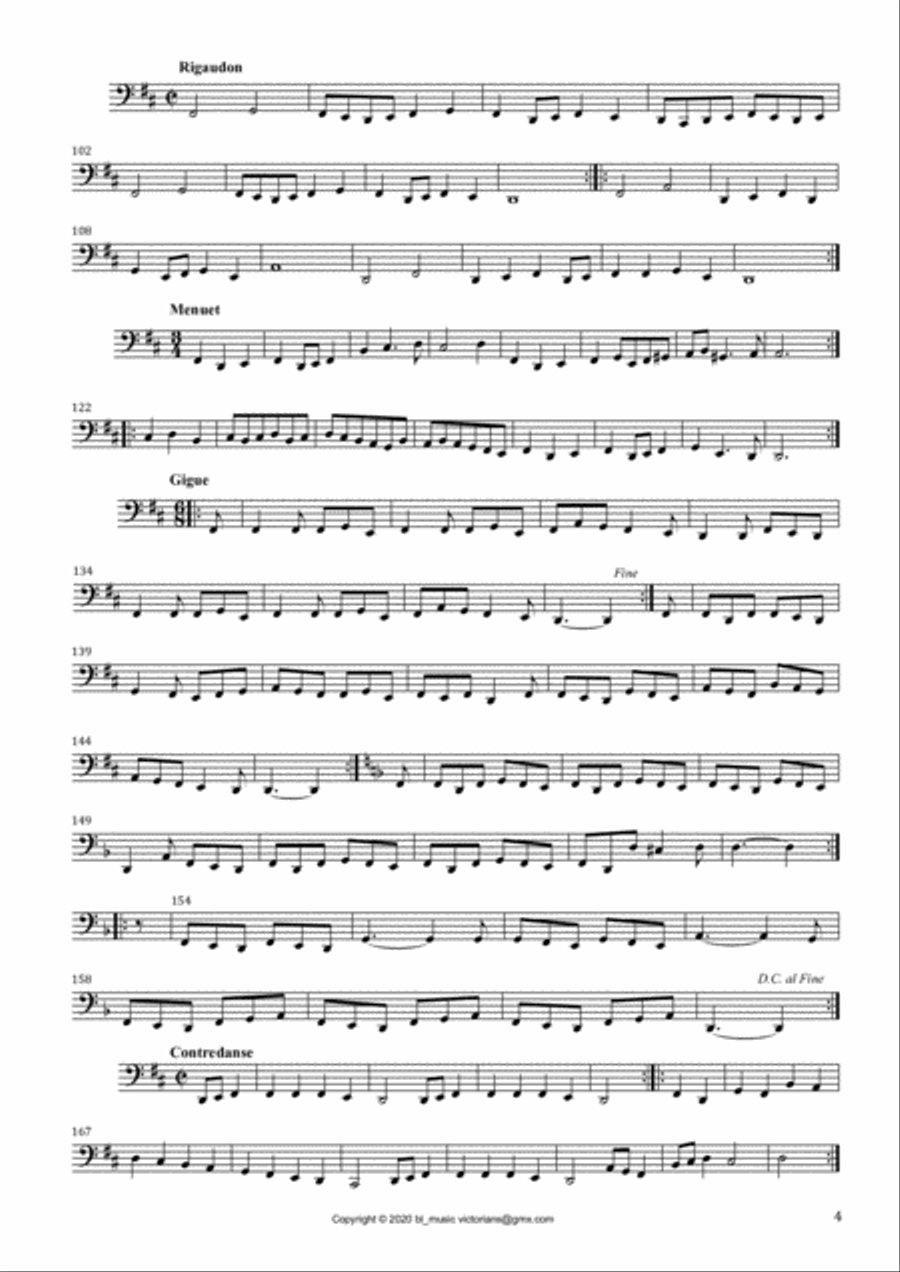 JD Braun, Six Suites op 2 for Great Bass Recorder 2nd Great Bass, part Woodwind Ensemble scores gallery preview page 5