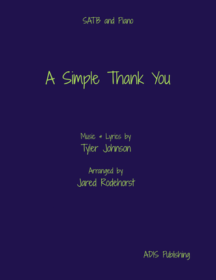 A Simple Thank You (SATB)