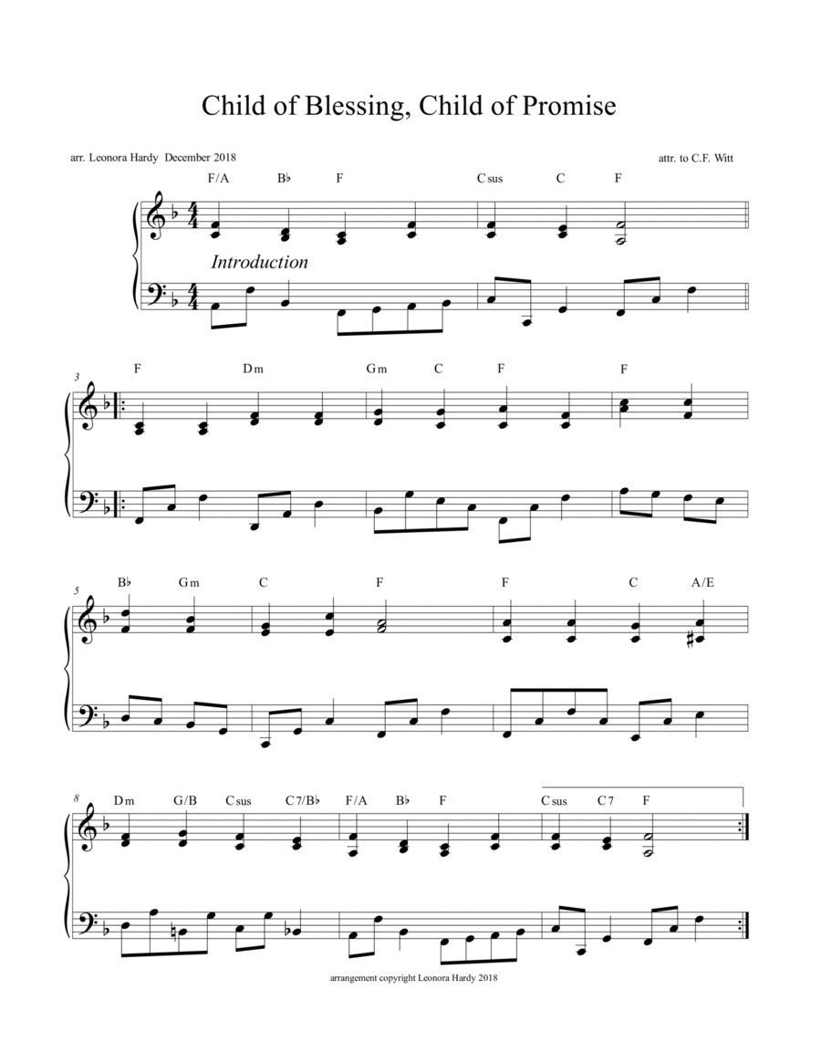 Child of Blessing, Child of Promise Voice scores gallery preview page 1