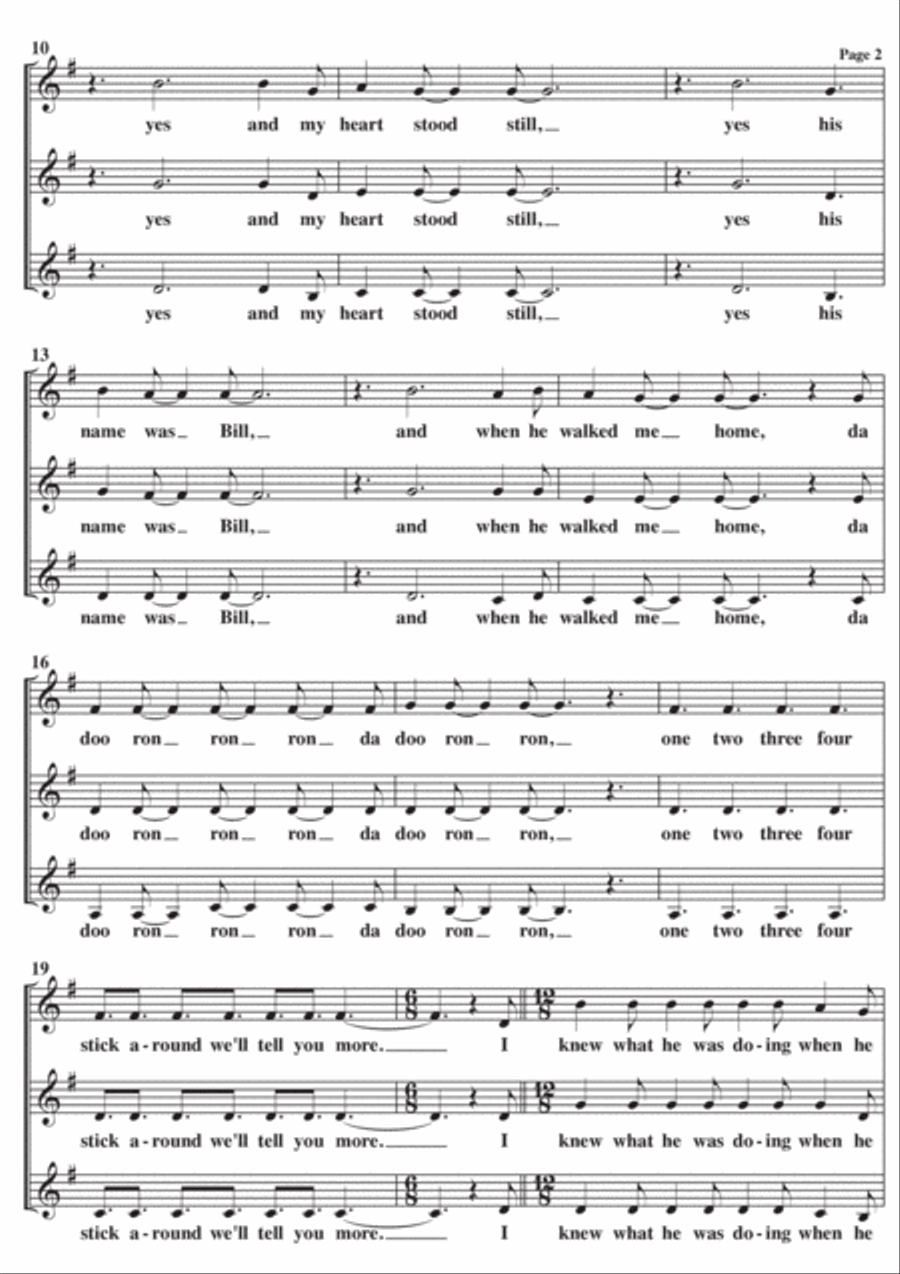 Da Doo Ron Ron (when He Walked Me Home) SSA scores gallery preview page 2