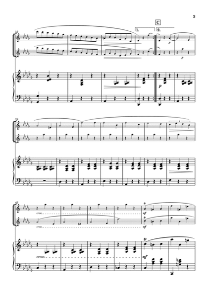 "Valse op.64-1" (Desdur) Piano trio/violin duo (1st edition) image number null