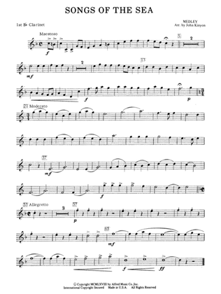 Songs of the Sea (Medley): 1st B-flat Clarinet