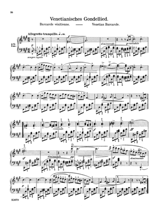 Song Without Words, Opus 30 No. 6 (Venetian Boat Song No. 2)