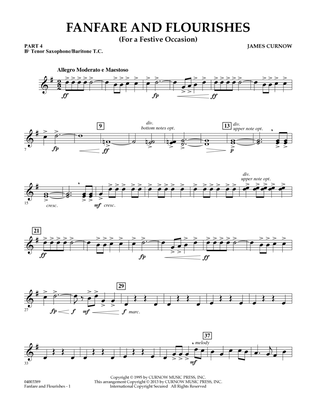 Book cover for Fanfare and Flourishes (for a Festive Occasion) - Pt.4 - Bb Tenor Sax/Bar. T.C.
