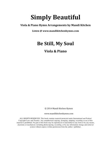 Be Still, My Soul Viola and Piano Duet image number null